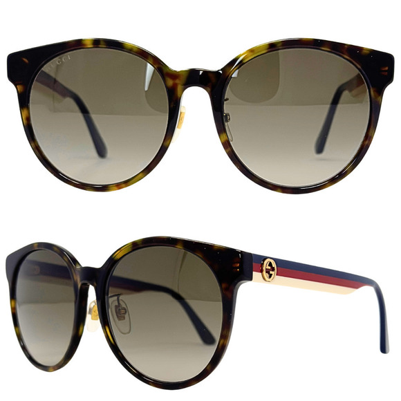 Gucci GG Logo Ophidia Red White Blue Round Sunglasses Tortoiseshell Gradient - Picture 2 of 12
